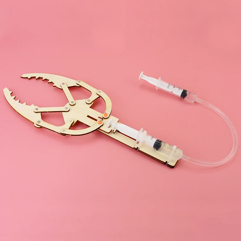Собрать DIY деревянный гидравлический манипулятор модель наборы дети Монтессори