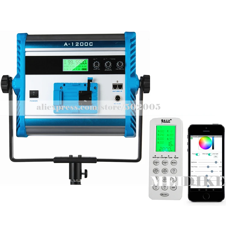 

Yidoblo 140W Photography LED lamp light A-1200c RGB led light multi color for led panel light broadcast Lamp APP& Remote