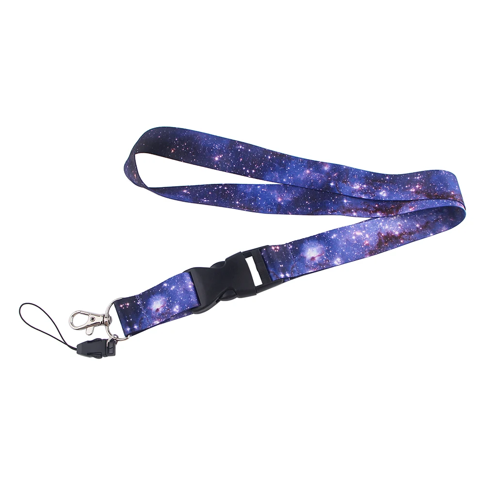 yl200 new starry sky key lanyard car keychain badge holder personalise office id card pass gym mobile phone accessories gifts free global shipping