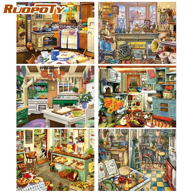 

RUOPOTY painting by numbers Indoor items Drawing By numbers diy on canvas living room gift 40*50cm