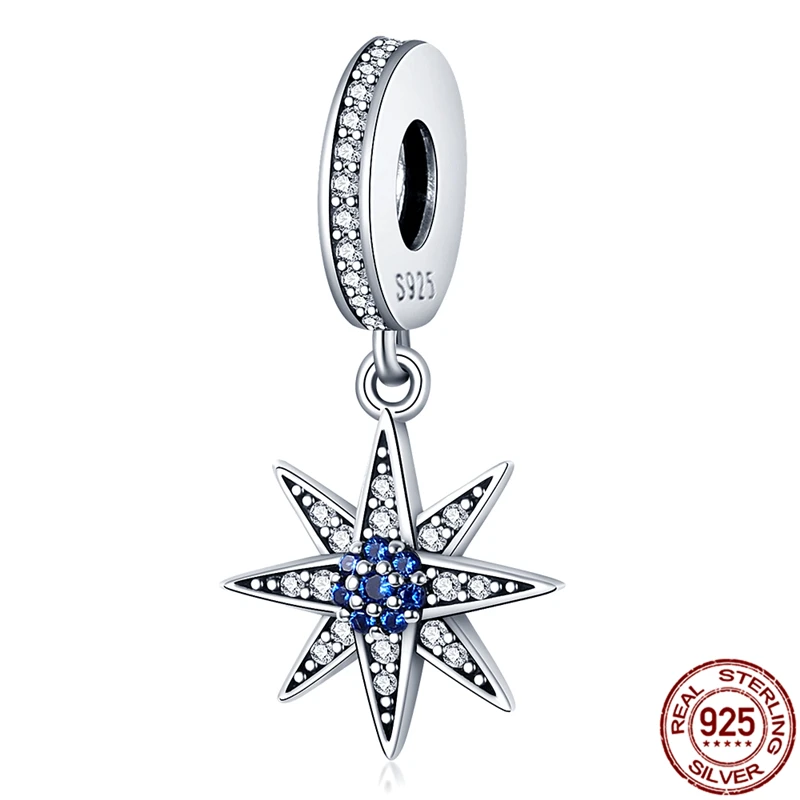 

Hot selling 925 sterling silver octagonal star pendant suitable for pandora bracelet bracelet ladies DIY jewelry customization