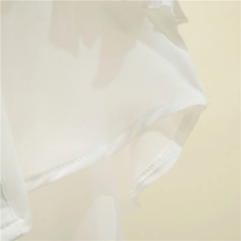 CHICEVER Повседневная шифоновая Лоскутная Женская рубашка с оборками и отворотом