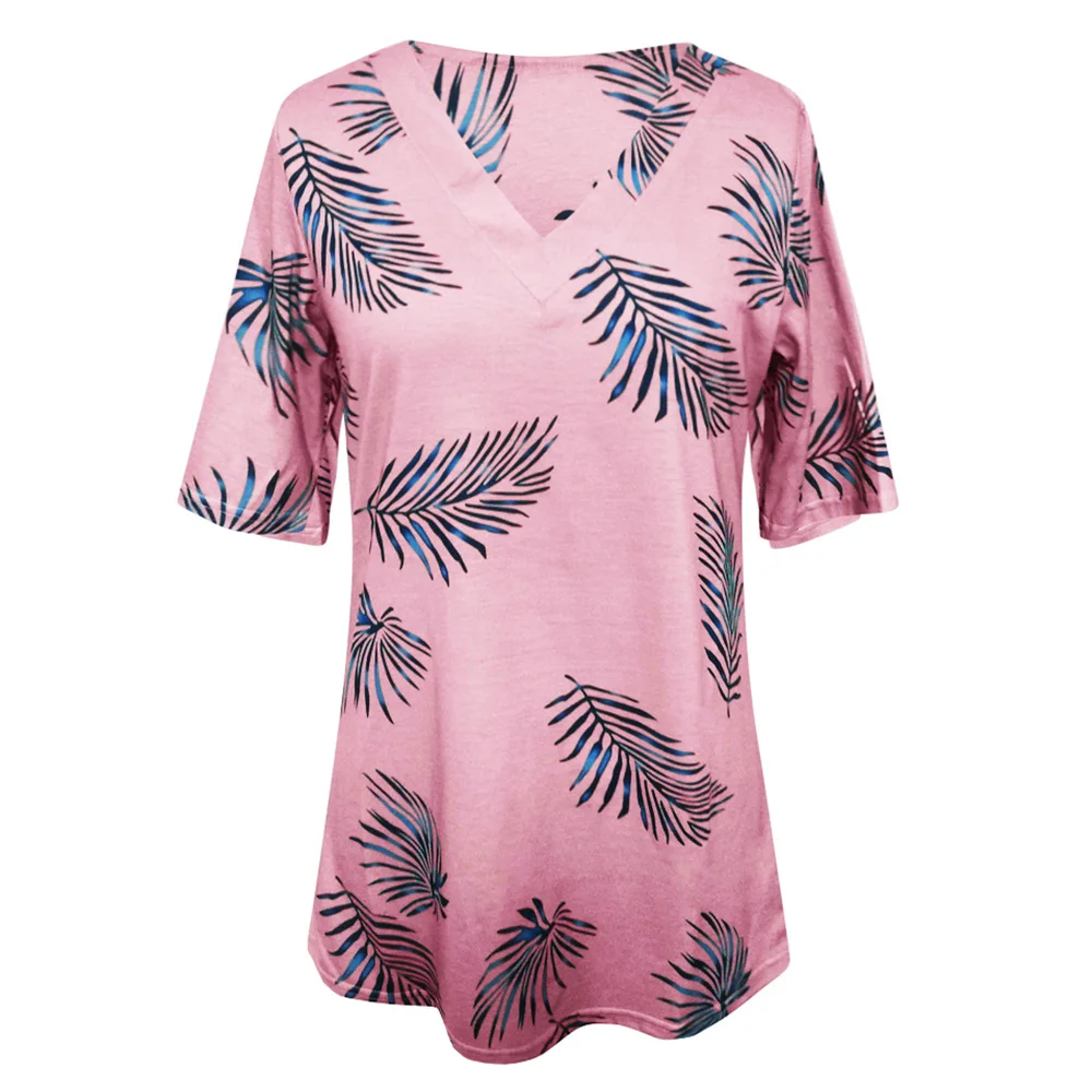 Женские пляжные футболки в стиле бохо с принтом листьев Лидер продаж 2020