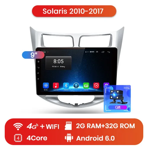 2-32G for 4G Junsun V1 2G+ 32G Android 8,0 DSP для Solaris hyundai 2010- автомобильный Радио Мультимедиа Видео плеер навигация gps RDS 2 din dvd - Цвет: 2-32G for 4G