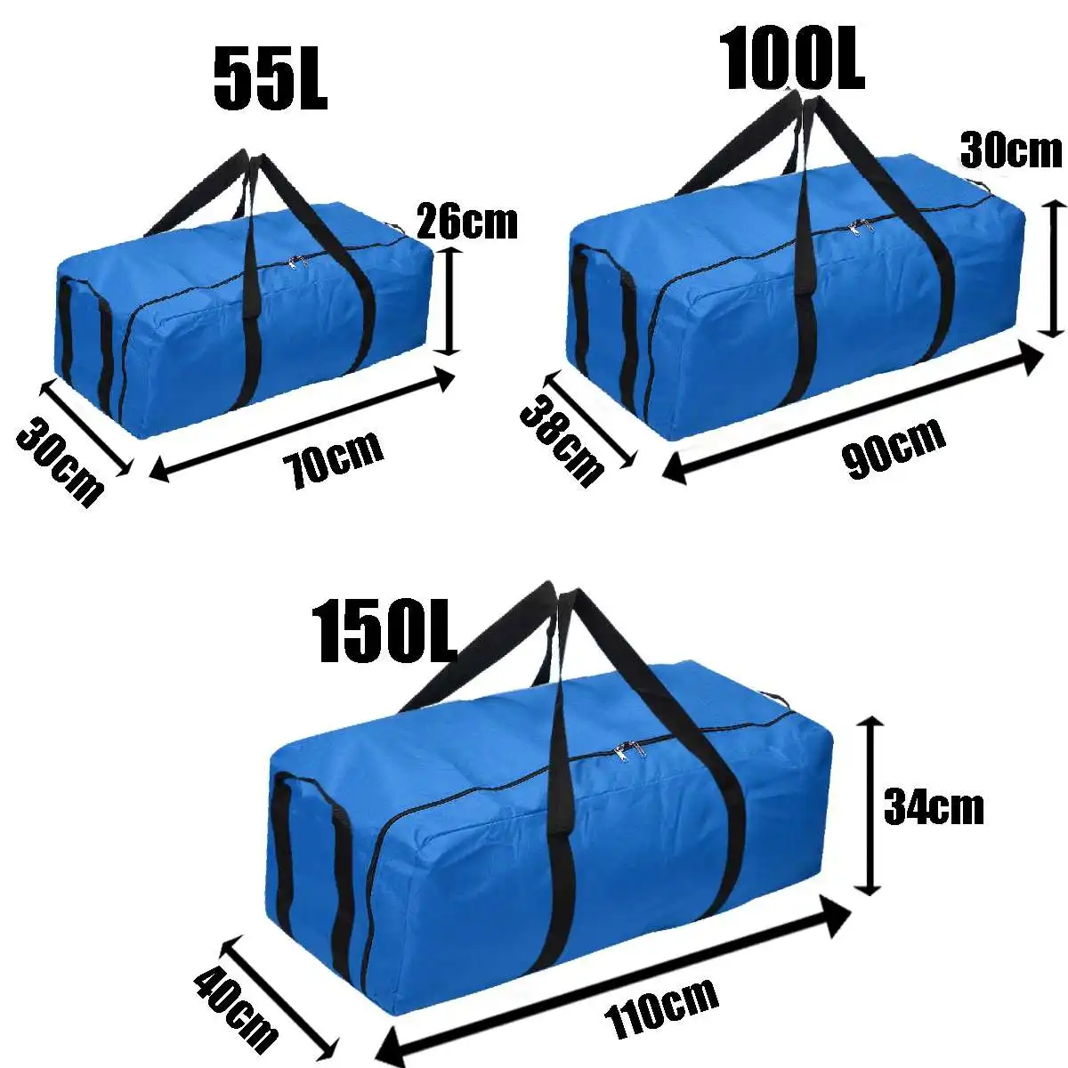 

Large Capacity Oxford Travel Luggage Bag Outdoor Travel Duffle Bag Foldable Bag Shoulder Strap 55L 100L 150L
