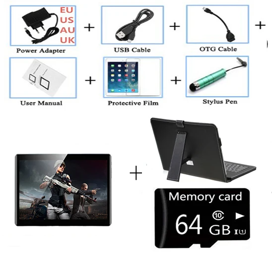 keyboard and 64g tf Новейшая версия 10 дюймов планшет 1,5 ГБ ОЗУ 32 Гб ПЗУ четырехъядерный процессор MTK6580 1280*800 ips 8.0MP Android 9,0 3g 4G LTE gps планшет - Комплект: keyboard and 64g tf