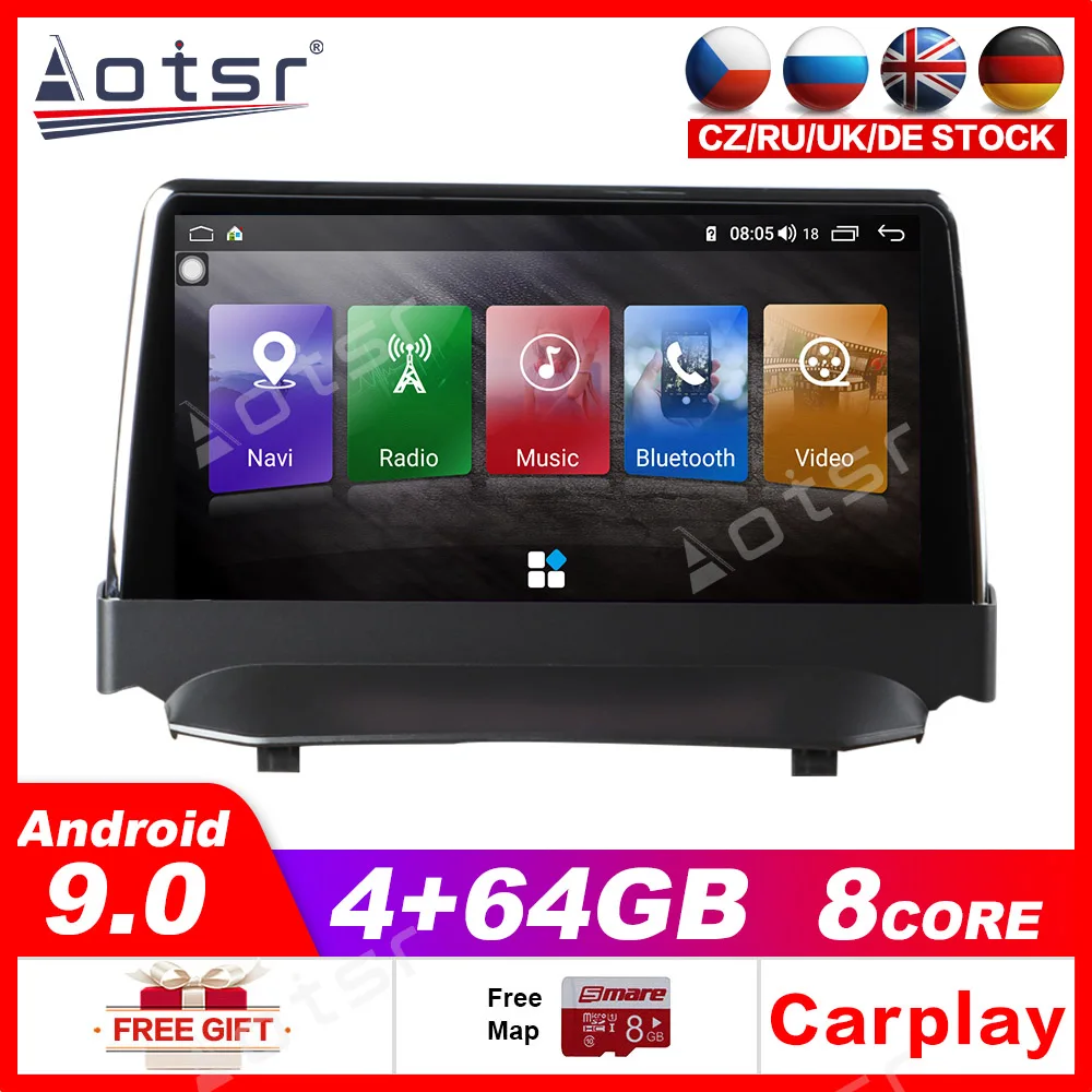 Android 9 0 32 ГБ/64 ГБ Автомобильный GPS Navi авто стерео для ford Fiesta 2008-2016 магнитофон
