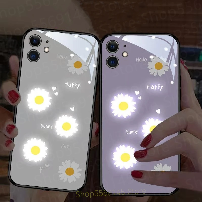 Входящий световая Вспышка чехол книжка для iPhone 12 11 Pro 7 плюс 8 X XS Max SE закаленное