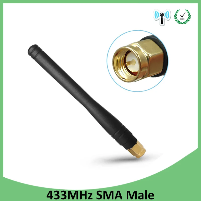 

GRANDWISDOM 1pcs 433mhz antenna 3dbi sma male lora antene pbx iot module lorawan signal receiver antena high gain