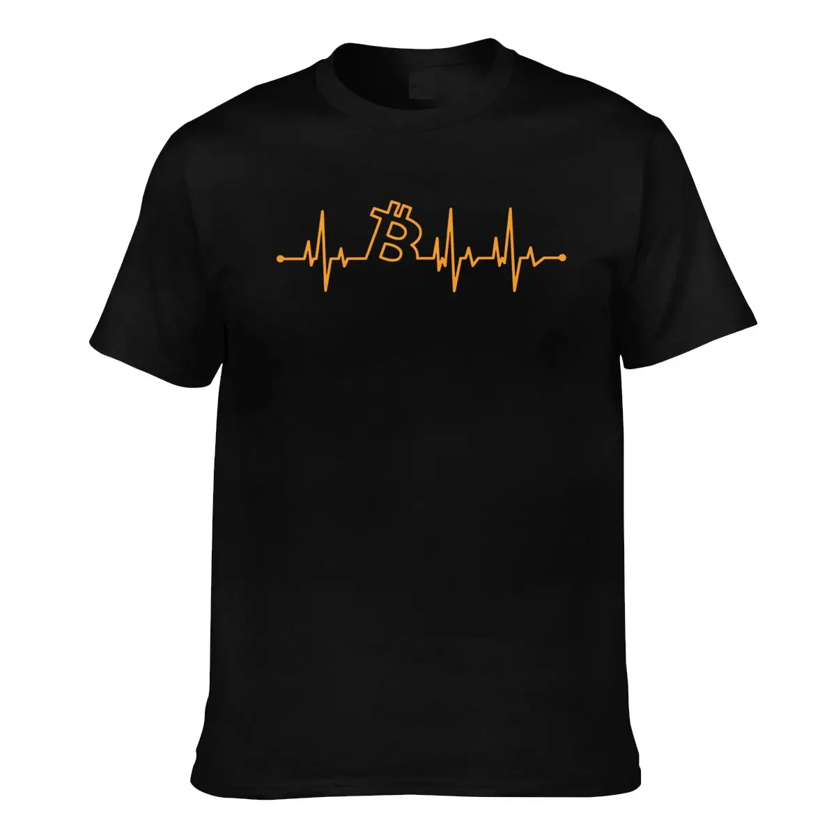

Bitcoin Heartbeat BTC T Shirt Crypto Mens Awesome T-Shirt Big Graphic 100 Percent Cotton Tee Shirt