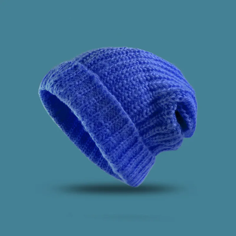 

LDSLYJR 2021 Autumn and winter acrylic solid color Thicken knitted hat warm hat Skullies cap beanie hat for Men and Women 205