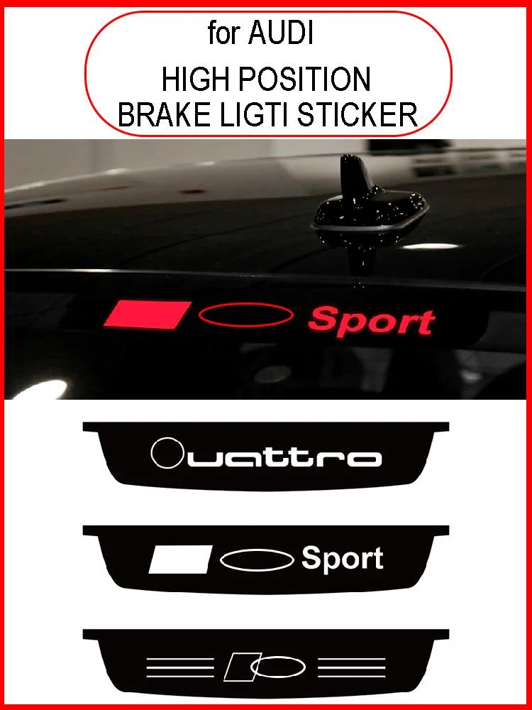 

1pcs For Audi Sport Quattro S Line RS PVC Stickers Car Trunk Windshield Brake Light Projection Board Auto Decoration Accessories