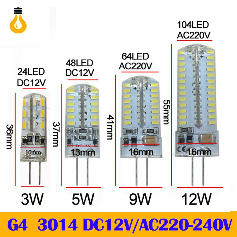 Новый 2020 G4 G9 светодиодный лампы SMD 2835 3014 DC12V AC 220V 3W 5W 9W 12W светодиоидная лампа с
