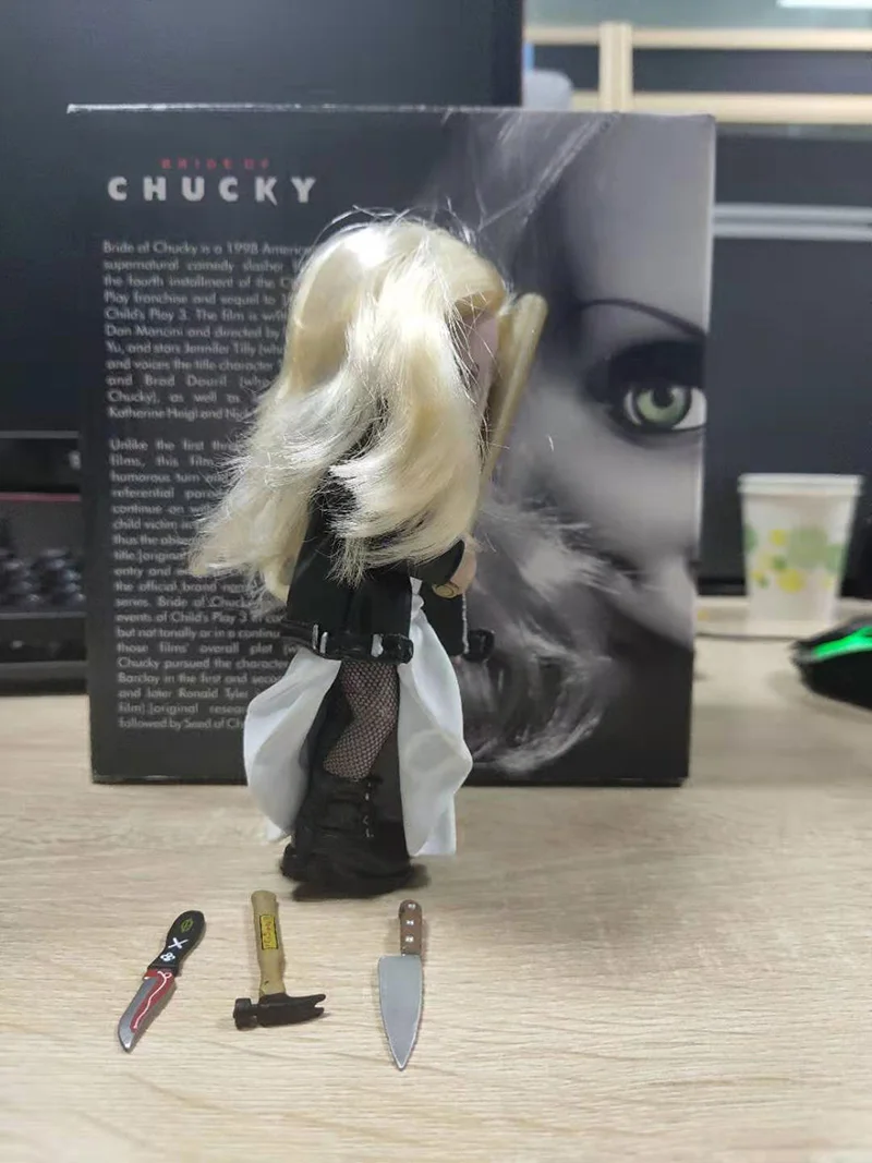 

Child's Play PVC Action Figure Ornaments HORROR Bride of Chucky Wedding Dress Tiffany Model Toys 14cm