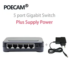 Сетевые коммутаторы завод США ЕС вилка ноутбук 5 портов Gigabit Ethernet коммутатор Самый дешевый 5 портов s коммутатор 10/100/1000