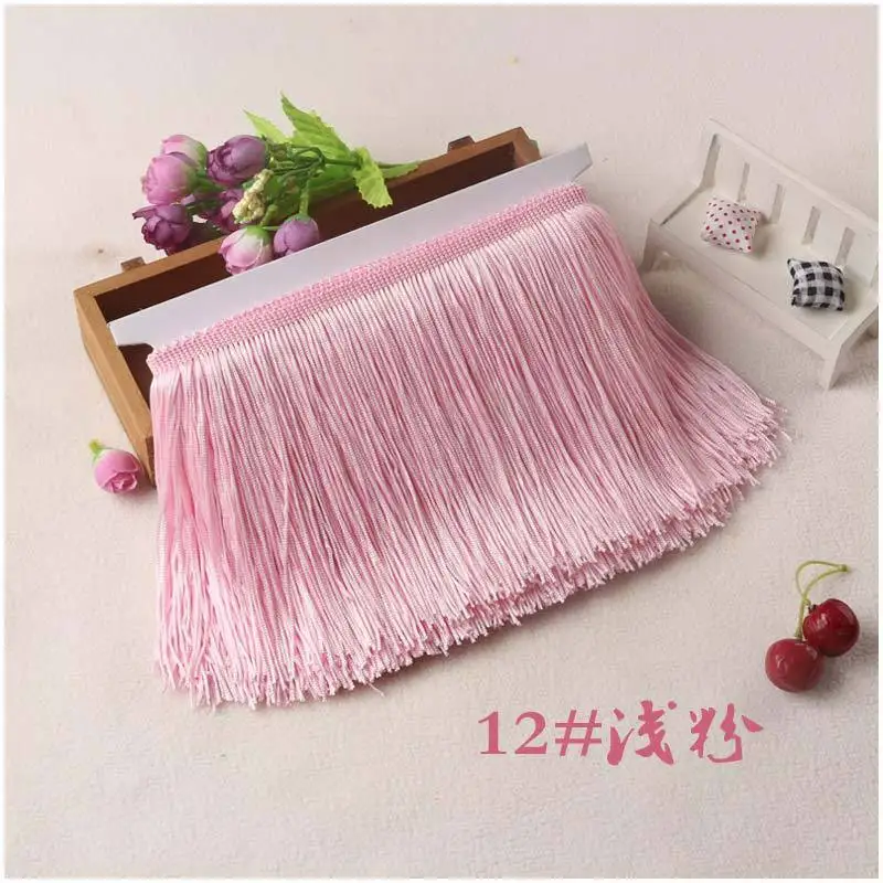Pink 10 м/лот, 10 см ширина, полиэстер, бахрома, шифрование, двойная нить, кружево, отделка для латинских платьев, занавески, сделай сам, ткань, аксессуары - Цвет: Pink