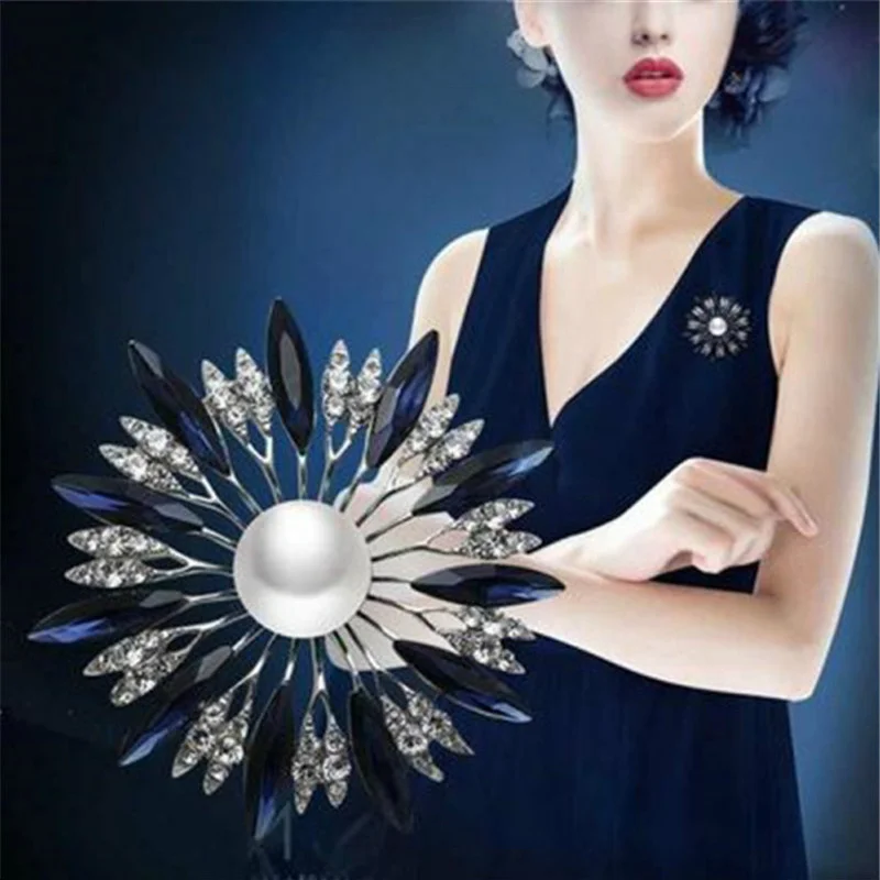 С украшением в виде кристаллов броши цветов большой бант брошь с застежкой для