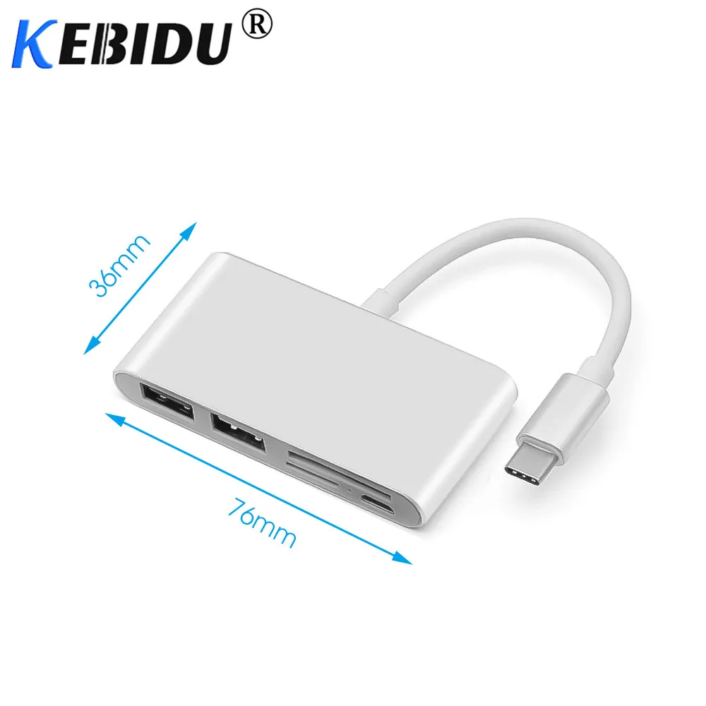 USB-концентратор Kebidu 5 в 1 устройство для чтения карт памяти USB Type C OTG адаптер