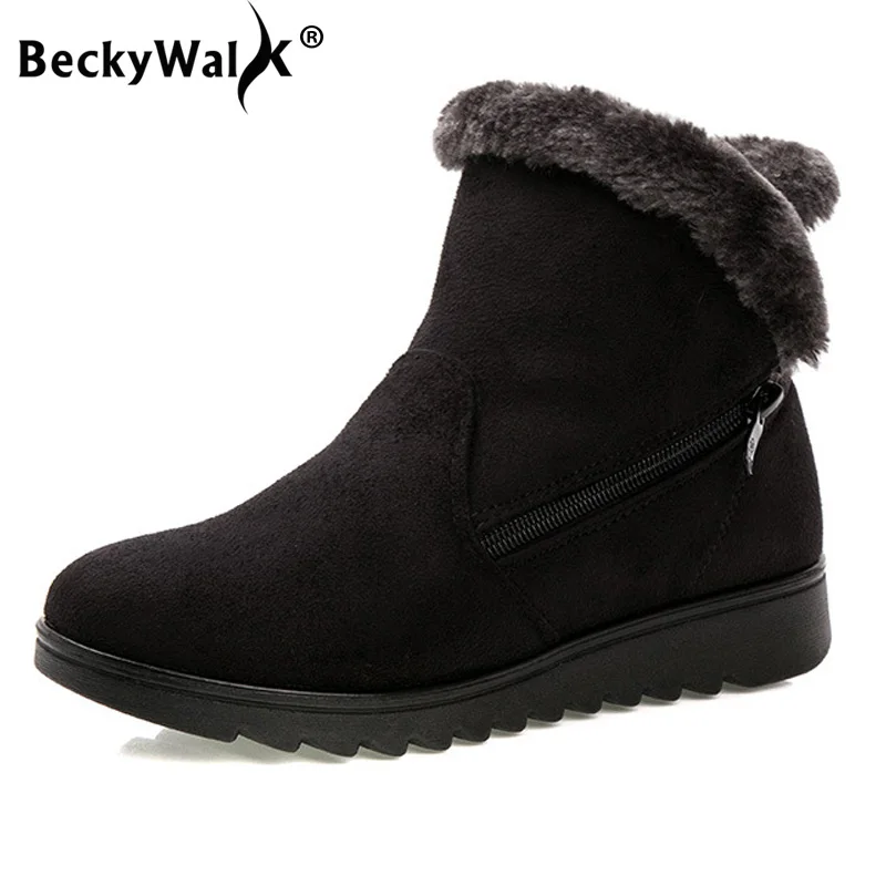 Зимние Повседневные Теплые ботильоны для снежной погоды женская обувь Po Tas Mujie