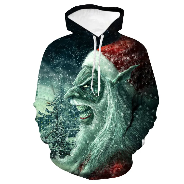 Унисекс Рождество дьявол Санта Клаус 3D цифровой печати свободный свитер с