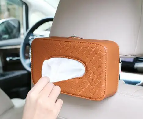 Автомобильный тканевый ящик для спинки сиденья из искусственной кожи коробка