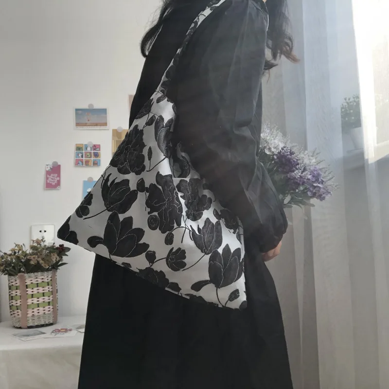 Складная женская сумка-тоут повседневная холщовая Сумочка эстетичная сумка на