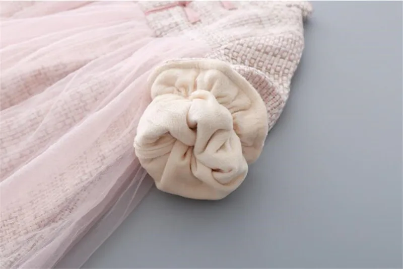 Модное платье с длинными рукавами для маленьких девочек Осенняя Классическая