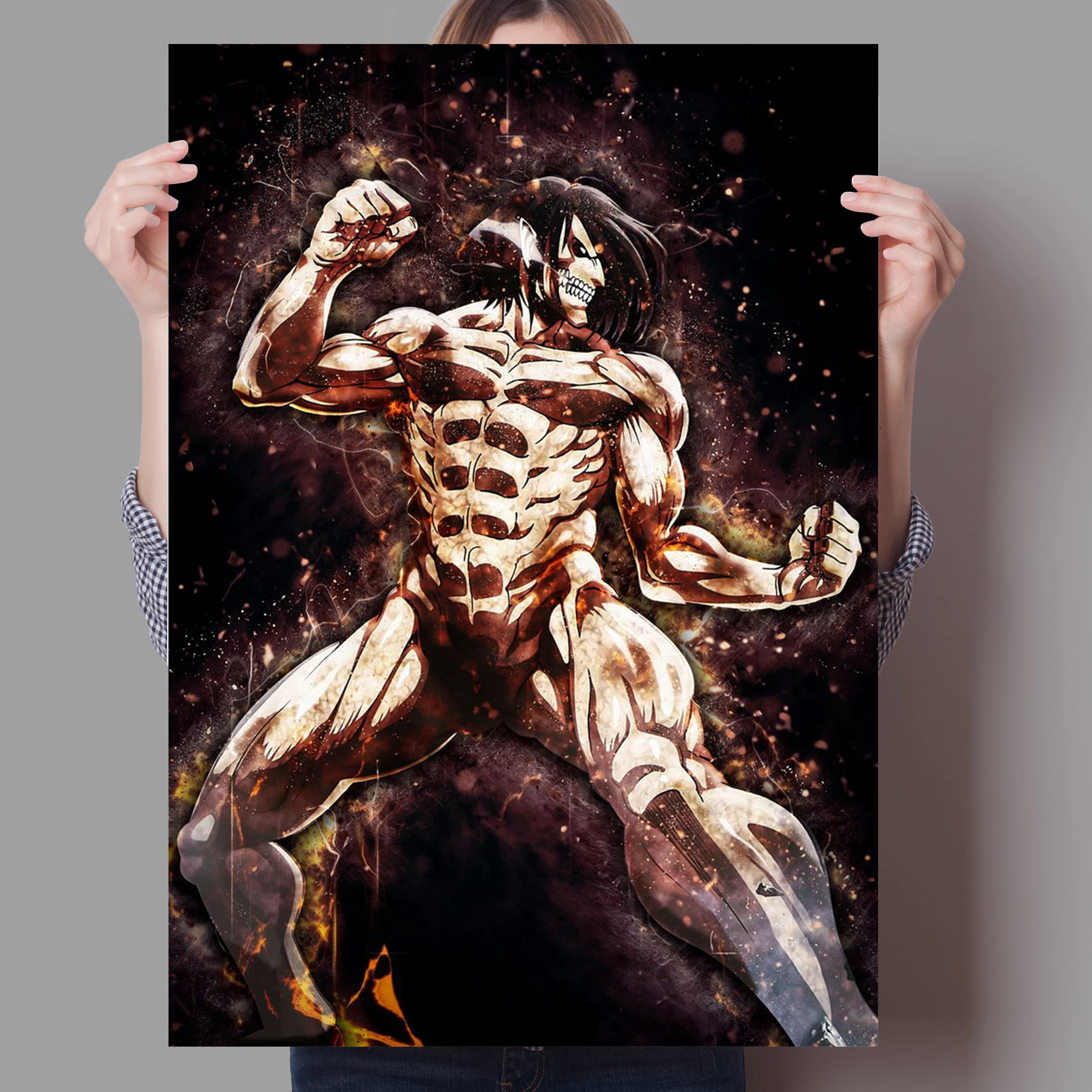 Аниме Атака Титанов мужской главный герой Живопись Искусство домашний декор