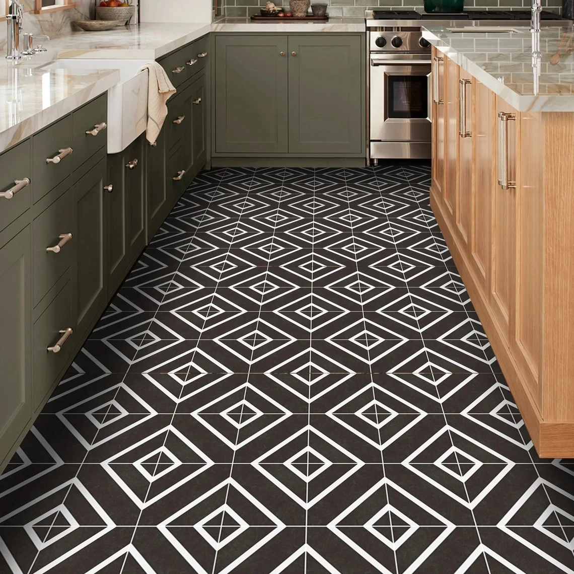 

Dark brown Vinyl Floor Tile Sticker Panel, Peel and Stick Decal, Vinyl Floor Tile Sticker, Floor decals, Carreaux de Ciment