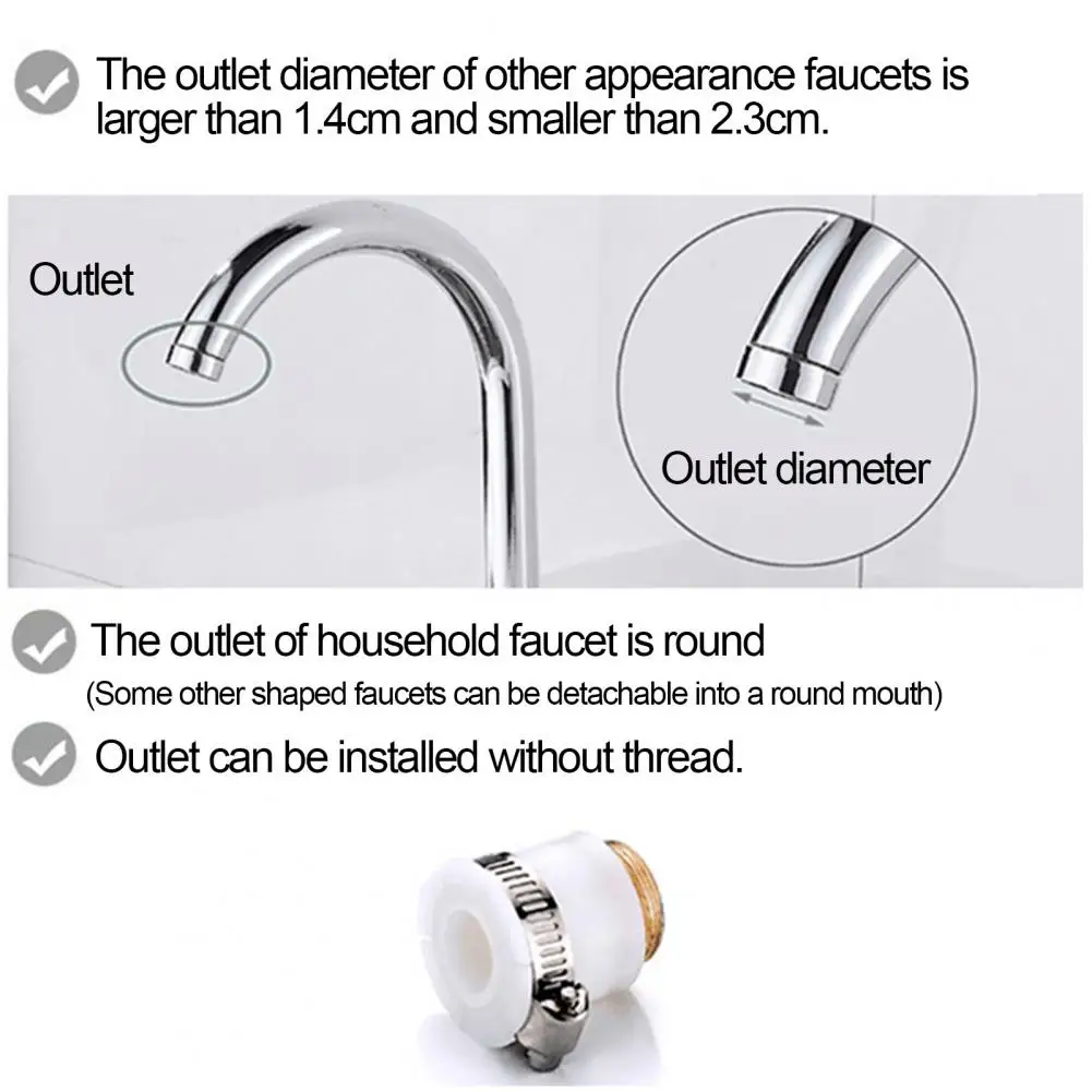 

Transparent Water Sink Filter Sprayer Pressurized Faucet Extender for Kitchen