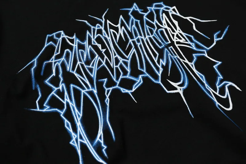 

Revenge Black Lightning Logo High street short-sleeved T-shirt Men's and women's Men Women 1:1 Best Quality Top Tees T-shirt