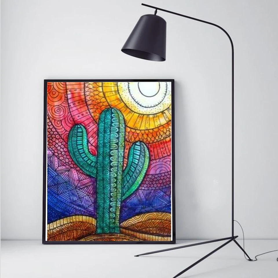 Набор для алмазной вышивки с изображением кактуса картина Алмазная мозаика | Дом