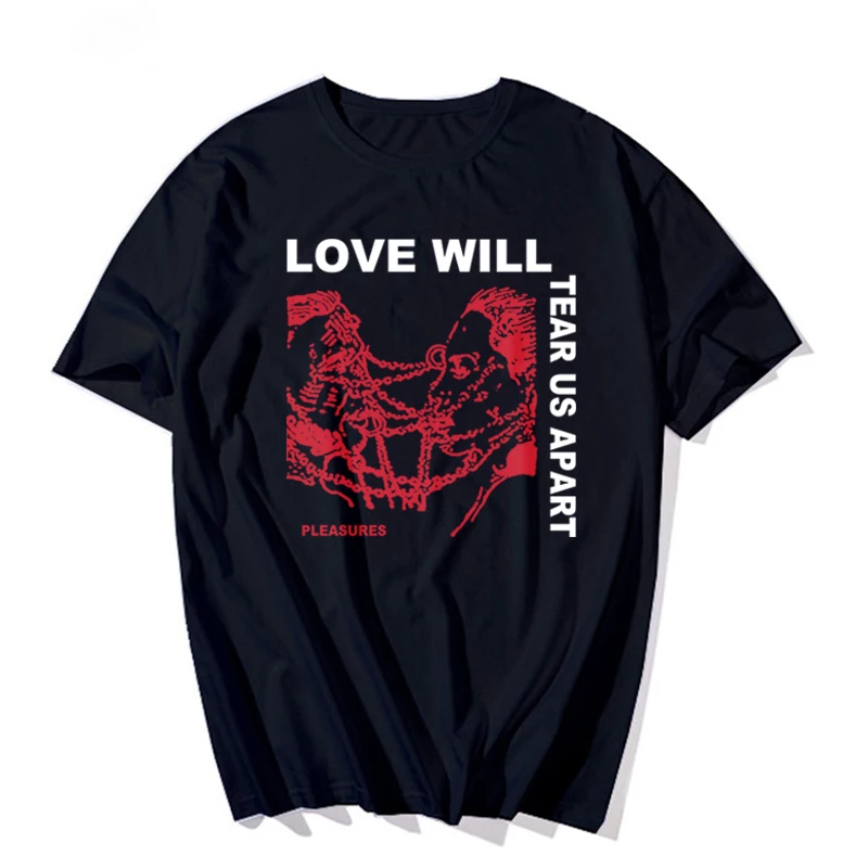 Футболка с принтом Love Will Tear Us Apart модные мужские и женские футболки оверсайз Lil Peep
