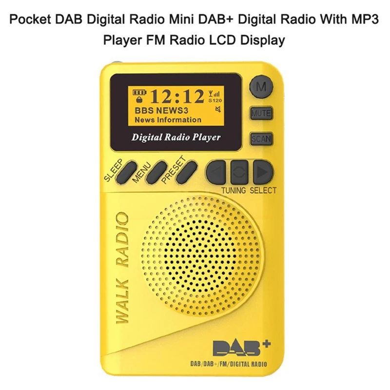Портативный MP3 плеер Mini DAB цифровое радио FM цифровой демодулятор Built in динамик для