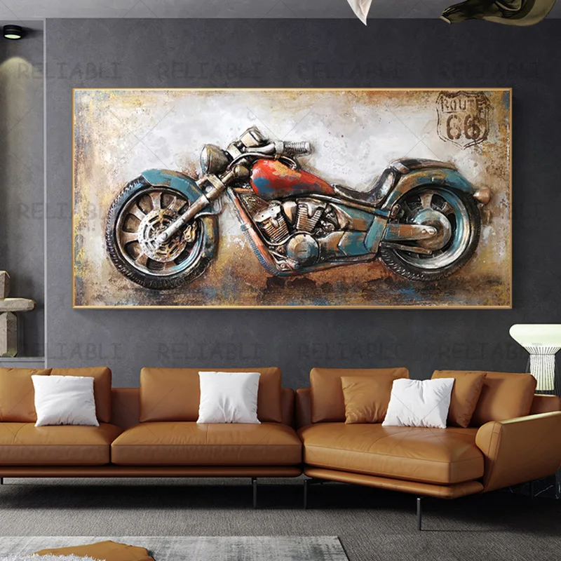Настенный постер с изображением мотоцикла на холсте домашний декор для гонок