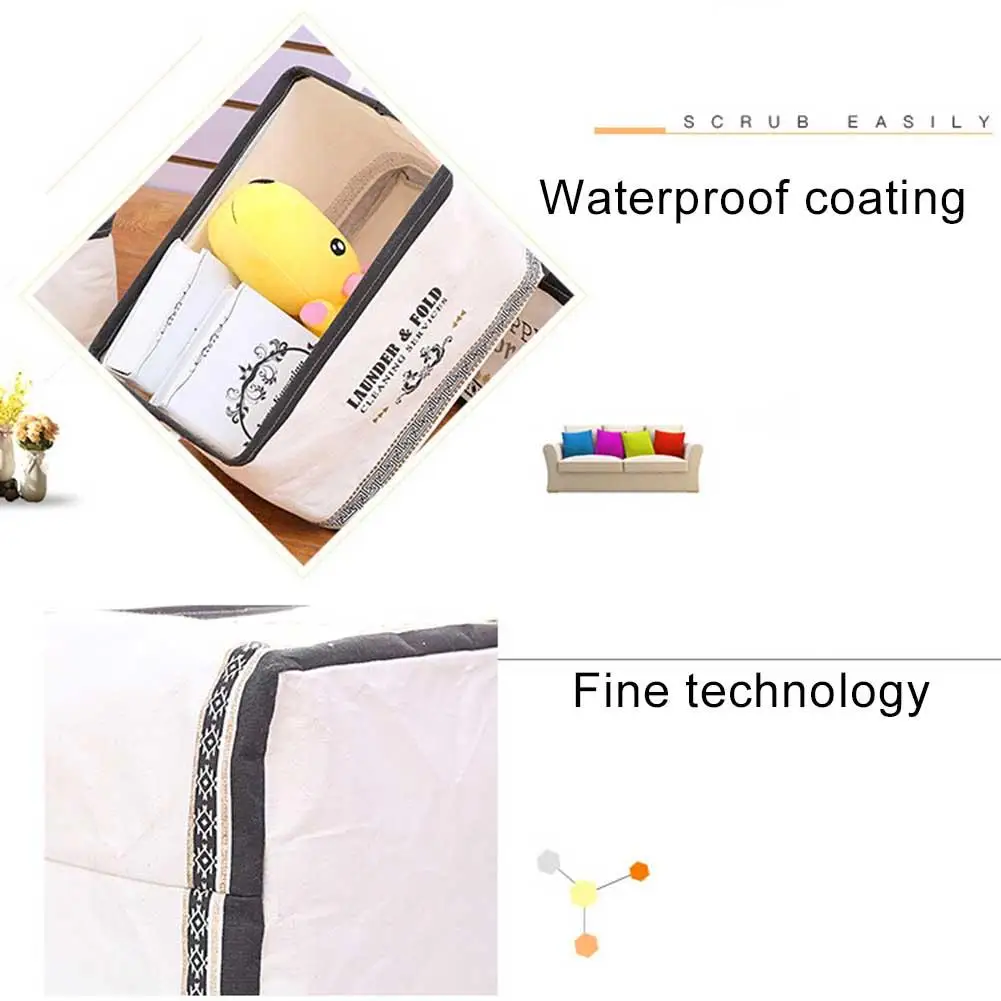 

Desktop Storage Basket Cotton Linen Toys Cosmetic Sundries Holder Organizer Box Storage Baskets