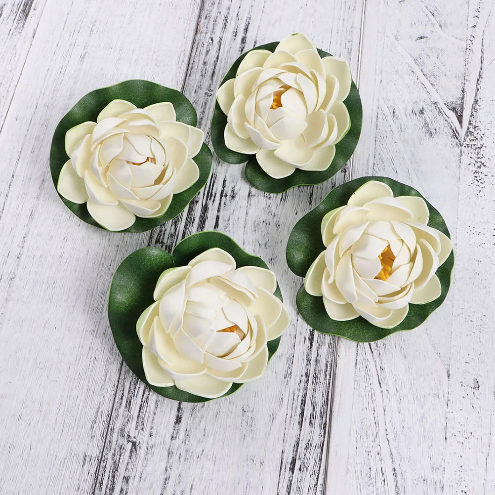 5 шт. Искусственные белые листья лотоса цветы водяные пруды лист искусственная