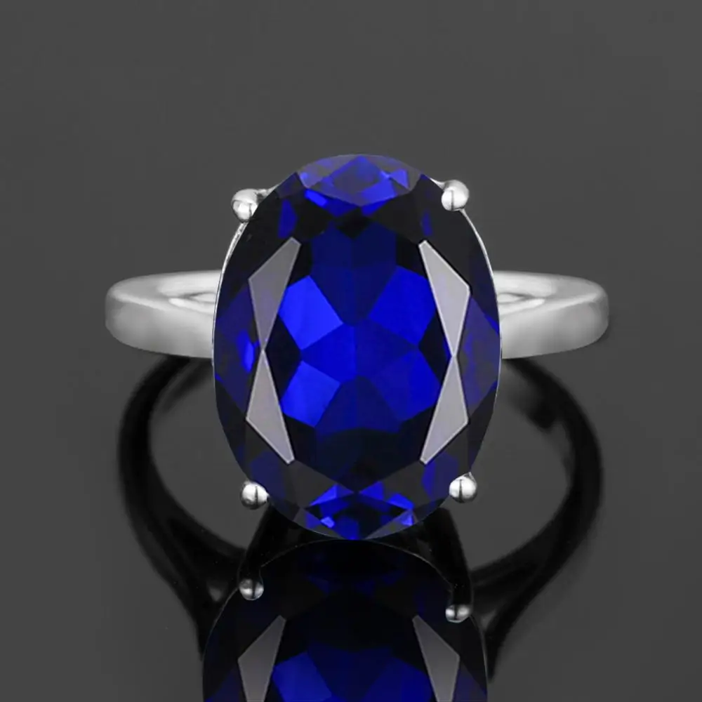 

100% Настоящее серебро 925 кольцо для женщин аксессуары овальные Форма кольцо с синим сапфиром с позолотой 925 серебро ювелирные украшения свад...