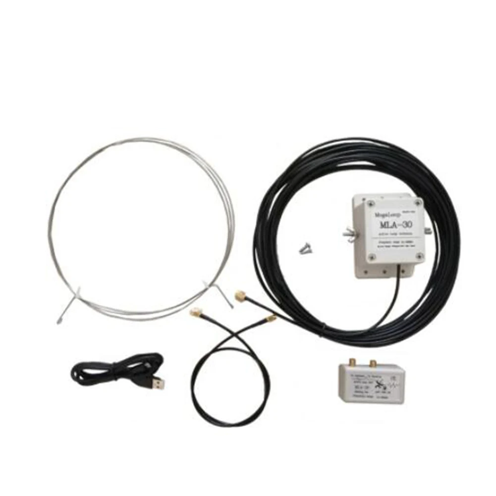 

MLA-30 Medium Short Wave Loop Antenna for SWL HAM 500kHz to 30MHz USB Ring Antenna Radio Active Receive Low Noise Kit