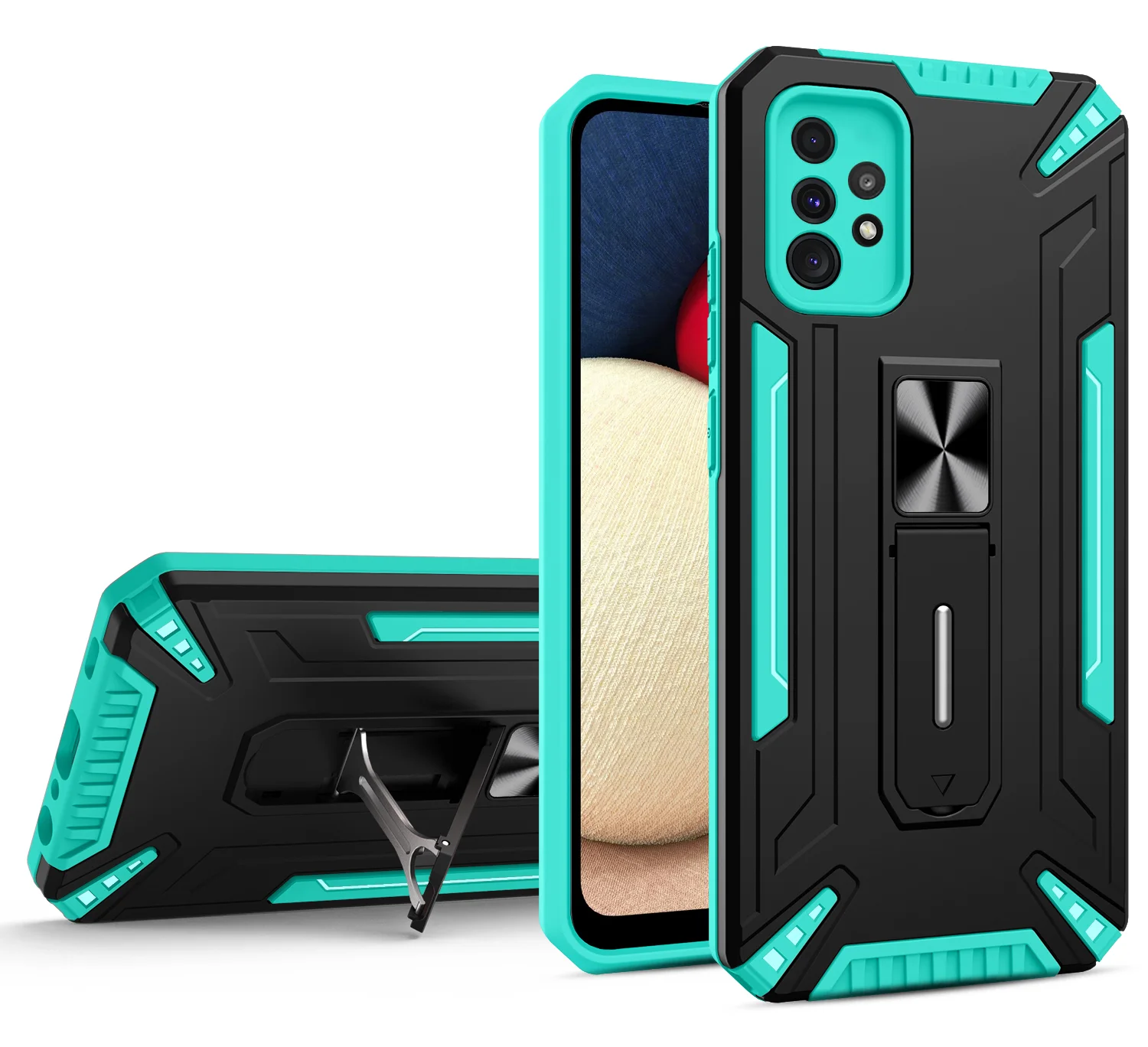 

Armor Shockproof Phone Case For Samsung Galaxy A01 A02 A02S F02S A03S A11 A12 A21 A31 A51 A71 Core Nacho 4G 5G Stand Back Cover