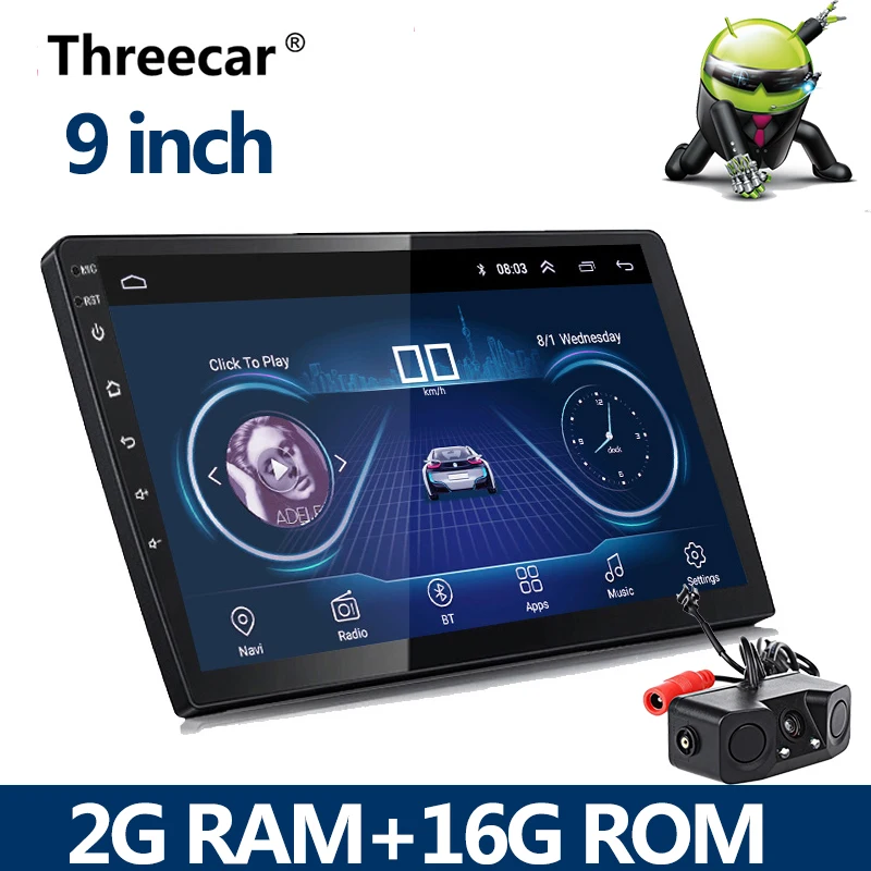 9 inch with PZ451 2G RAM 2 din автомагнитола 2Din Android Автомагнитола мультимедийный плеер Авто Аудио 9/10 дюймов GPS навигация WIFI Bluetooth MP5 стерео - Цвет: 9 inch with PZ451