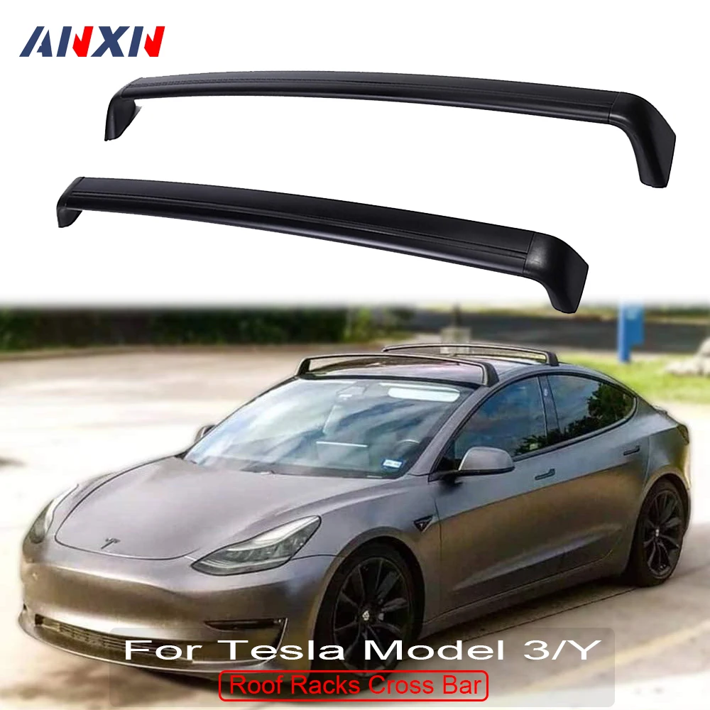 

With Anti-theft lock Roof Rack Aluminum Cross Bars Cargo Carriers Rooftop Crossbar Luggage Holder For 2017~2023 Tesla Model Y 3