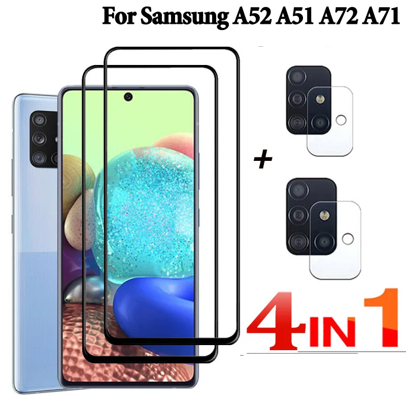 3in1 a52 protective glass for samsung galaxy a51 5g a72 a52 screen camera protector a51 a71 glass sansung a 52 4g tempered glass