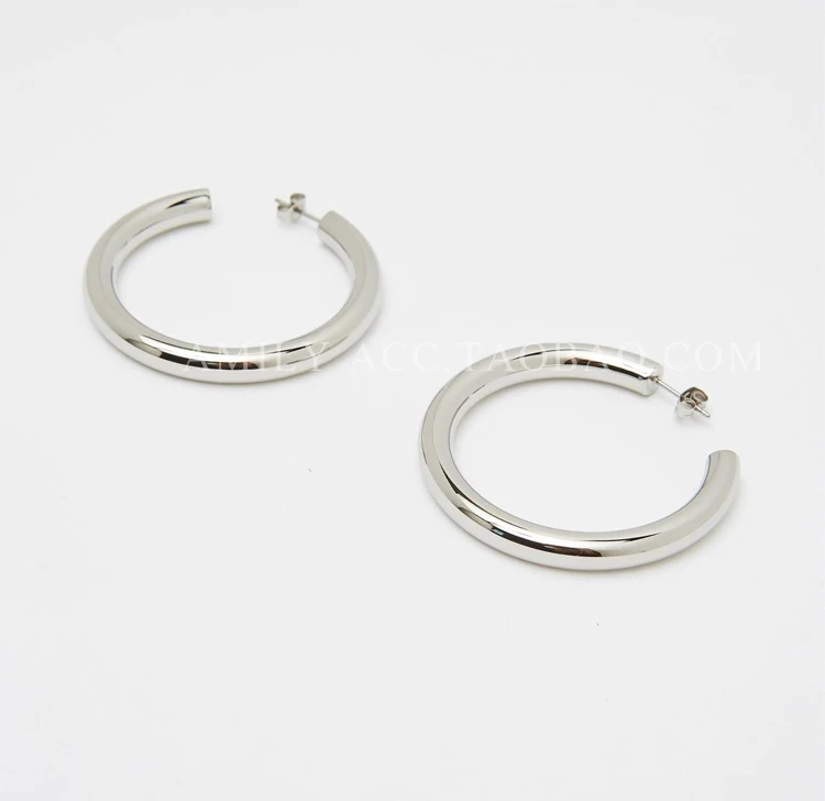 Большие серьги гвоздики из нержавеющей стали для женщин серебряные золотые 50