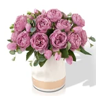 1 шт., 5 головок, цветы пиона, роза, искусственный цветок, букет, цветы, белая роза, пион, шелковые искусственные цветы, свадебное украшение для дома