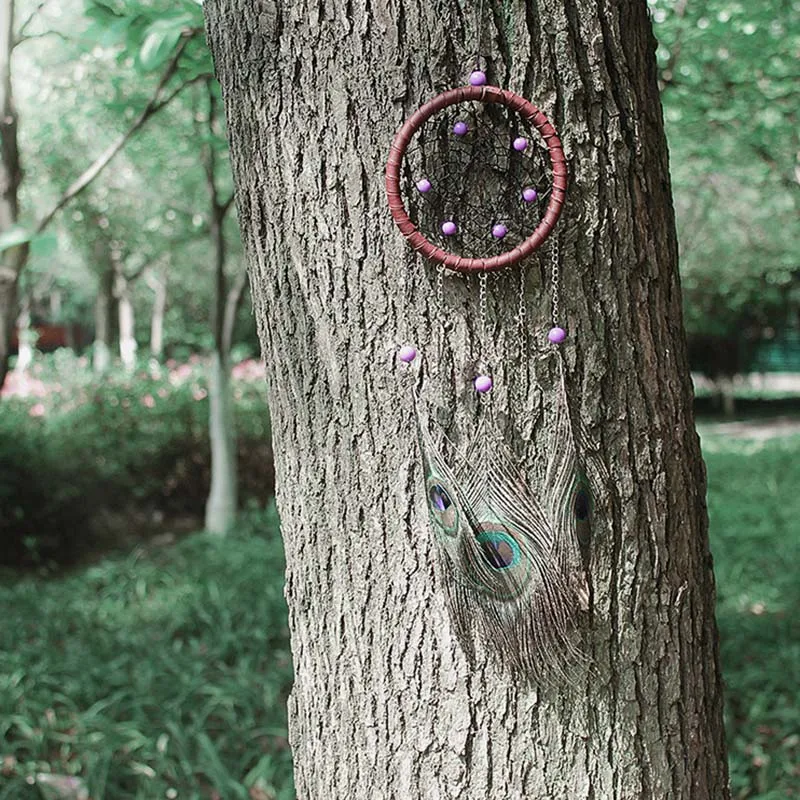 Павлинье перо Ловец снов Колокольчик Ветер колокольчик искусственный