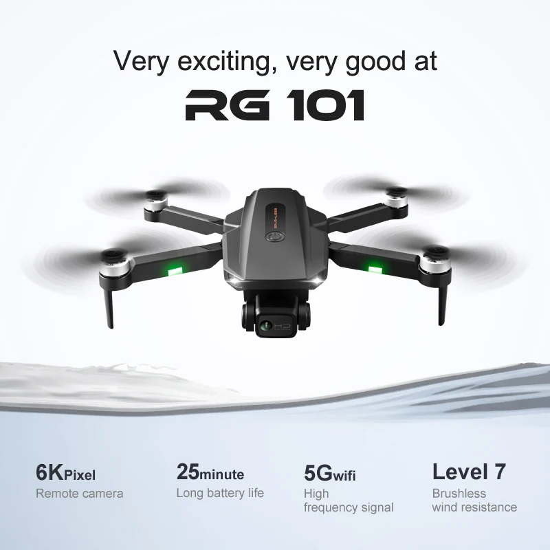 Новый Дрон RG101 GPS 6K с двойным HD стабилизатором карданный бесщеточный Квадрокоптер