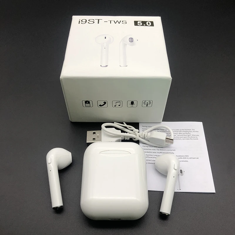 I9ST TWS мини беспроводные Bluetooth наушники 5,0 стерео наушники с зарядным устройством микрофон для huawei Xiaomi всех смартфонов