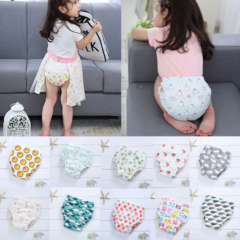 4 шт. детские штаны подгузники моющиеся тренировочные для новорожденных дышащие