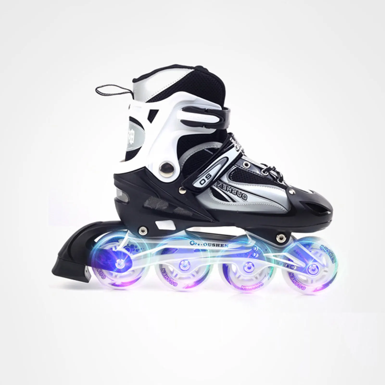 

Children Adjustable Skates Roller Skates Boy's Girl's Full Set Kids Inline Skates Combo Set 4 Wheels Flash Skates Shoes